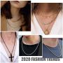Jstyle 3Pcs 3MM Stainless Steel Twist Rope Chain Necklace for Men Women Silver/Gold/Black Tone,16-30 Inches