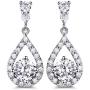 GULICX Silver Plated Base Round Cut Flawless CZ Cubic Zirconia Crystal White Women Drop Earrings