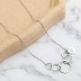 NOURISHLOV 50th Birthday Gifts for Her, Sterling Silver 5 Circle & 26 Letters Necklace for Her Five Decade Jewelry,50 Years Old Birthday Gift Unique Ideas