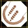 Touchstone Hollywood Glamour White Crystals Paisley Motif Grand Jewelry Necklace in Antique Tone for Women
