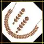 Touchstone Hollywood Glamour White Crystals Paisley Motif Grand Jewelry Necklace in Antique Tone for Women