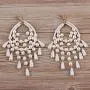 Big Size Long White Teardrop Bead Simulated Pearl Dangle Earrings for Women Gold Color Metal Statement Drop Earrings