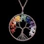 sedmart Tree of Life Pendant Amethyst Rose Crystal Necklace Gemstone Chakra Jewelry