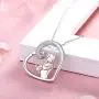 Bolelis 925 Sterling Silver Dog Necklace - Lovely Animal Heart Pendant Necklace Christmas Mother Day Jewelry for Women,Mom,Daughter,Girls,Pet Lover,Chain 18'' (Childhood Dog Necklace)