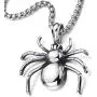 COOLSTEELANDBEYOND Stainless Steel Spider Pendant Necklace for Men for Polished with 30 Inches Wheat Chain COOLSTEELANDBEYOND Stainless Steel Spider Pendant Necklace for Men for Polished with 30 Inches Wheat Chain
