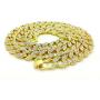 Shiny Jewelers USA Mens Iced Out Hip Hop Gold Tone CZ Miami Cuban Link Chain 8'', 9'', 20'', 24'', 30'', 36'' Necklace Bracelet
