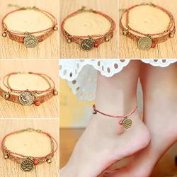 Speyst Twelve Constellations Hand-Woven Ethnic Wind Chimes Ceramic Anklet