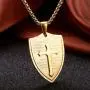 Finrezio Cross Necklace for Men Shield Armor of God Ephesians 6:16-17,Stainless Steel Faith Pendant Necklace Christian Jewelry Finrezio Cross Necklace for Men Shield Armor of God Ephesians 6:16-17,Stainless Steel Faith Pendant Necklace Christian Jewelry