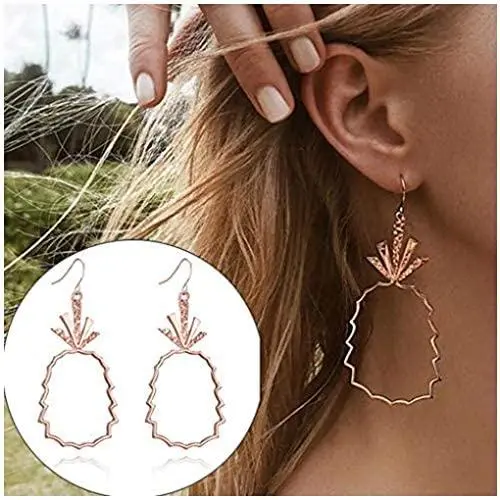 CanB Geometry Pineapple Dangle Earrings Drop Jewelry Ear Studs for Women Girls CanB Geometry Pineapple Dangle Earrings Drop Jewelry Ear Studs for Women Girls
