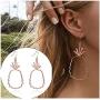 CanB Geometry Pineapple Dangle Earrings Drop Jewelry Ear Studs for Women Girls