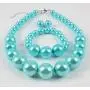 Shineland Simple Large Big Simulated Pearl Statement Necklace Bracelet and Earrings Jewelry Set (Teal) Shineland Simple Large Big Simulated Pearl Statement Necklace Bracelet and Earrings Jewelry Set (Teal)