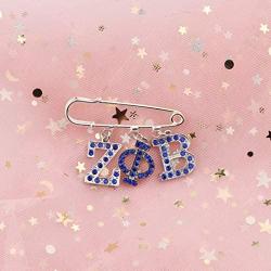 BAUNA ZPB Sorority Brooch Blue Rhinestones ZPB Inspired 1920 Greek Sorority Jewelry Gift Paraphernalia Gift