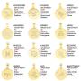 Bijoux et tou 18K Gold Plated Multi Layer Astrology Constellation Horoscope Zodiac Simple Double Side Pendant Necklace 15.5''-21''