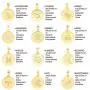 Bijoux et tou 18K Gold Plated Multi Layer Astrology Constellation Horoscope Zodiac Simple Double Side Pendant Necklace 15.5''-21''