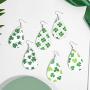 Leather Earrings for Women Girls MTSCE St Patricks Day Party Faux Leather Green Earrings Teardrop Dangle Earrings Set Fashion Jewelry