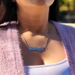 TOOPNK Old English Babygirl Necklace Gold Angle Honey Princess Mama Daddy Brat Baby Necklaces for Girls Stainless Steel Jewelry Birthday Gift for Women Girl