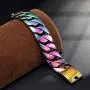 ROWIN&CO Super Large 32mm Mens Bracelets Rainbow Multicolor Heavy 316L Stainless Steel Huge Punk Wrist Chain & Curb Cuban Chain Bangles Men Jewelry, 9.5 inch ROWIN&CO Super Large 32mm Mens Bracelets Rainbow Multicolor Heavy 316L Stainless Steel Huge Punk Wrist Chain & Curb Cuban Chain Bangles Men Jewelry, 9.5 inch