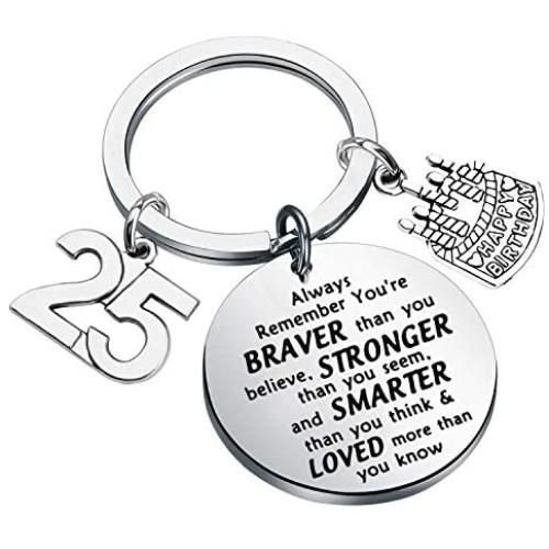 FUSTMW Birthday Keychain Gifts Happy 14th 15th 16th 17th 18th 19th 20th 21st 22nd 23rd 24th 25th 26th 27th Birthday Jewelry Gifts