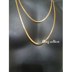 FREE REPLACEMENT 3mm 4mm 6mm 8mm 10mm 12mm Gold herringbone Chain NECKLACE