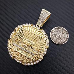 Hip Hop Iced Lab Diamond Gold plated Large Last Supper Charm Pendant