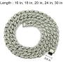 Nanafast Cuban Chain Necklace Hip Hop Iced Out Rhinestone Choker Necklace for Men Women Fashion Hip Hop Jewelry 16-30 Inch