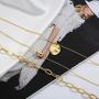 FAMARINE Gold Plated Choker Multi Layered Necklace for Women, Hammered Geometry Pendant Thick Chain Necklace for Women Teen Girls Fashion Jewelry Gift……