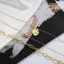 FAMARINE Gold Plated Choker Multi Layered Necklace for Women, Hammered Geometry Pendant Thick Chain Necklace for Women Teen Girls Fashion Jewelry Gift……