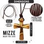 Hand Carved Tapered Wooden Cross Necklace for Men & Women on Adjustable Long Leather Cord - Available in Black or Brown - Wood Cross Pendant Gift for All Ages