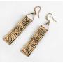 KaFu Geometrically unique Silver and Gold Retro Boho Chic Tribal Ethnic Vintage Rectangle Dangle Earrings Suitable for women and girl