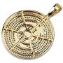 Fashion Hip Hop Charm Jewelry Iced Out Round Bitcoin Pendant Necklace Micro Paved Bling CZ Stones 24'' Gold Color Chain for Men Women