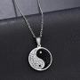 Yin Yang necklace Surgical Stainless Steel Chinese Taiji Bagua Jewelry with Diamond Eight Diagrams