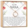 Nana Gift Necklace: Nana Jewelry, Mothers Day Gift for Grandma, Grandmother, 2 Linked Circles (rose-gold-plated-brass, NA)