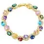 U7 Women Birthstone Crystal Bracelet 18K Gold Plated Round Cut Cubic Zirconia Tennis Bracelet, Fit 6-8 Inches