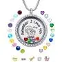 30mm Stainless Steel Living Memory Floating Locket Necklace Pendant with Charms and 24 Birthstones, Best Gifts for Women Girls 30mm Stainless Steel Living Memory Floating Locket Necklace Pendant with Charms and 24 Birthstones, Best Gifts for Women Girls