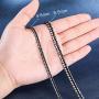 MOWOM Black Chain Necklace for Men Women Boy 316L Stainless Steel Water Resistent Big Thick Cuban Link Chains Plated & Brushed Finish Silver Color with Gift Box (4.6-6.5 MM Wide, 16-36 Inches Long)