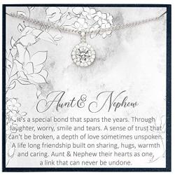 Grace of Pearl Aunt Nephew Necklace for Aunt Gifts for Auntie Gifts from Nephew for Aunt Jewelry The Love Between Aunt and Nephew is Forever Aunt Birthday Gift from Nephew