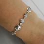 Sterling Silver Beach Bracelet, 7.5'' Length, Sand Dollar Starfish Seashell Pattern