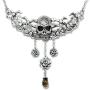 Controse Stainless Steel Skull and Roses Necklace 15” - 17'' Adjustable