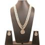 Touchstone Indian Bollywood Handcrafted Traditional Royal Mughal Kundan Polki Meenakari Enamel Colorful Wedding Designer Jewelry Long Necklace Set in Gold and Silver Tone for Women.