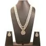 Touchstone Indian Bollywood Handcrafted Traditional Royal Mughal Kundan Polki Meenakari Enamel Colorful Wedding Designer Jewelry Long Necklace Set in Gold and Silver Tone for Women.