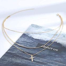 Relbcy Boho Beads Layered Necklace Gold Necklace Chain Christmas Festival Necklace Jewelry Accessories for Women and Girls