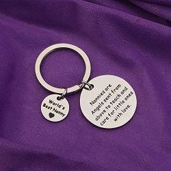 AKTAP Nanny Gifts Appreciation Keychain Nannies are Sent from Above to Teach and Care for Little Ones with Love Babysitter Jewelry Thank You Gift for Nanny