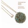Niumike Handmade Crystal Circle Pendant Necklace for Women Disc Long Statement Necklaces with Box