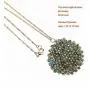Niumike Handmade Crystal Circle Pendant Necklace for Women Disc Long Statement Necklaces with Box