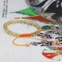 Natural Yellow Crystal Citrine Gemstone 6mm Round Beads Adjustable Braided Macrame Tassels Chakra Reiki Bracelet