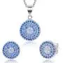 iRealy 925 Sterling Silver Pendant Necklace and Stud Earrings Jewelry Set, Fashion Round Boho Ear Studs Cubic Zirconia for Women/Girl/Bride/Mom/Wife iRealy 925 Sterling Silver Pendant Necklace and Stud Earrings Jewelry Set, Fashion Round Boho Ear Studs Cubic Zirconia for Women/Girl/Bride/Mom/Wife