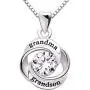 ALOV Jewelry Sterling Silver Grandma and Grandson Love Heart Cubic Zirconia Pendant Necklace ALOV Jewelry Sterling Silver Grandma and Grandson Love Heart Cubic Zirconia Pendant Necklace
