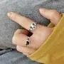 Crying Face Rings for Girls Fun Cartoon Sad Face Tear Drop Love Heart Ring Statement Expandable Open Finger Ring Adjustable Valentines Jewelry Birthday for Women Girl Friend Lover