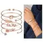 Softones 5pcs Bangle Rose Gold Bracelets for Women Girls Heart|Olive Leaf|Arrow|Feather|Knot Heart Open Cuff Bracelet Set Adjustable Softones 5pcs Bangle Rose Gold Bracelets for Women Girls Heart|Olive Leaf|Arrow|Feather|Knot Heart Open Cuff Bracelet Set Adjustable