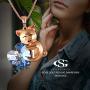 lovely Piggy Pendant Necklace Birthday Gifts Jewelry for Women Girls Kids, Cute Animal Daughter Loved Child Necklace 18+2.4 inch Chain